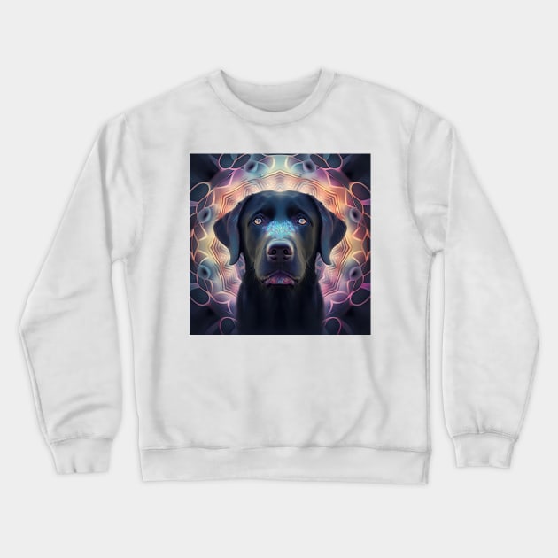 A Fractal Design of A Black Labrador Crewneck Sweatshirt by daniel4510